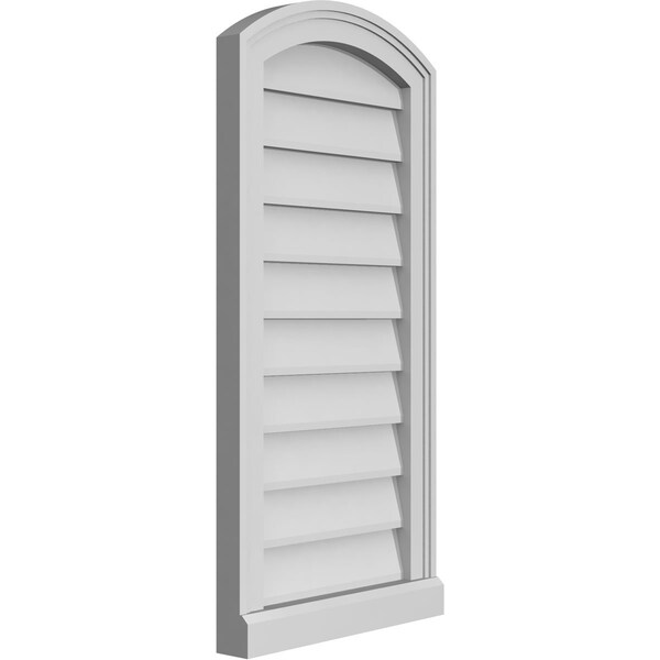 Ekena Millwork Arch Top Surface Mount PVC Gable Vent: Functional, w/ 2"W x 2"P Brickmould Sill Frame, 16"W x 32"H - GVPAR16X3203SF