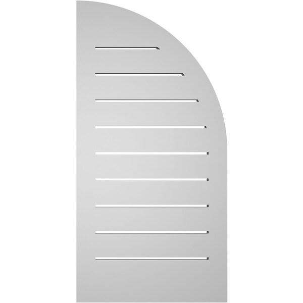 Ekena Millwork Quarter Round Top Left Surface Mount PVC Gable Vent w/ 2"W x 1-1/2"P Brickmould Frame, 16"W x 32"H - GVPQL16X3202SF