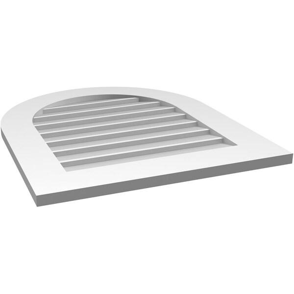 Ekena Millwork Round Top Surface Mount PVC Gable Vent: Non-Functional, w/ 3-1/2"W x 1"P Standard Frame, 24"W x 28"H - GVPRT24X2801SN