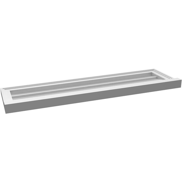 Ekena Millwork Vertical Surface Mount PVC Gable Vent w/ 2"W x 2"H , Brickmould Sill Frame, 42"W x 12"H - GVPVE42X1203SN