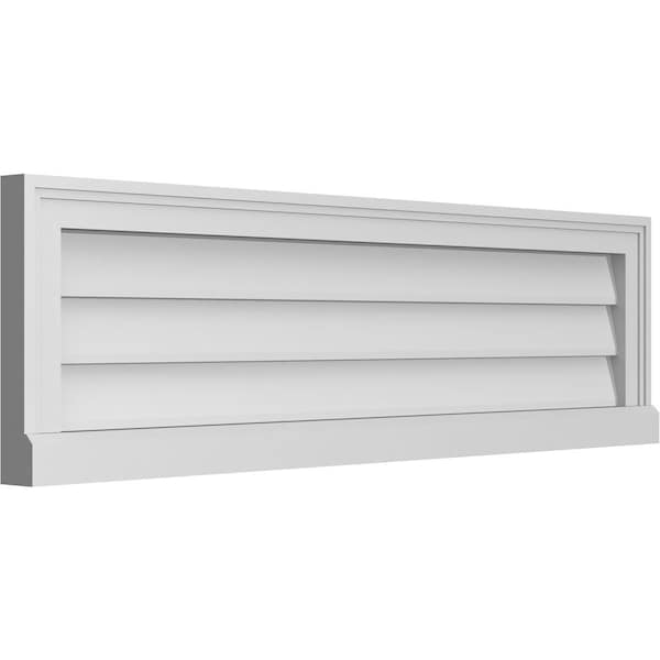 Ekena Millwork Vertical Surface Mount PVC Gable Vent w/ 2"W x 2"H , Brickmould Sill Frame, 42"W x 12"H - GVPVE42X1203SN
