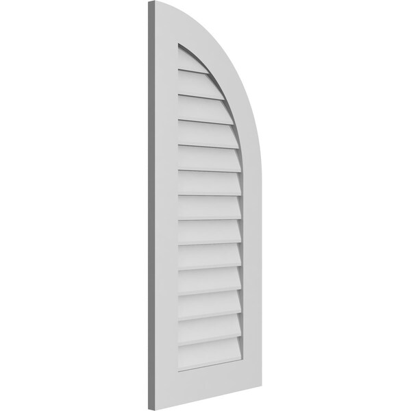 Ekena Millwork Quarter Round Top Right Surface Mount PVC Gable Vent w/ 3-1/2"W x 1"P Standard Frame, 18"W x 42"H - GVPQR18X4201SN