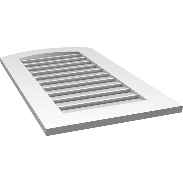 Ekena Millwork Arch Top Surface Mount PVC Gable Vent: Non-Functional, w/ 3-1/2"W x 1"P Standard Frame, 20"W x 34"H - GVPAR20X3401SN