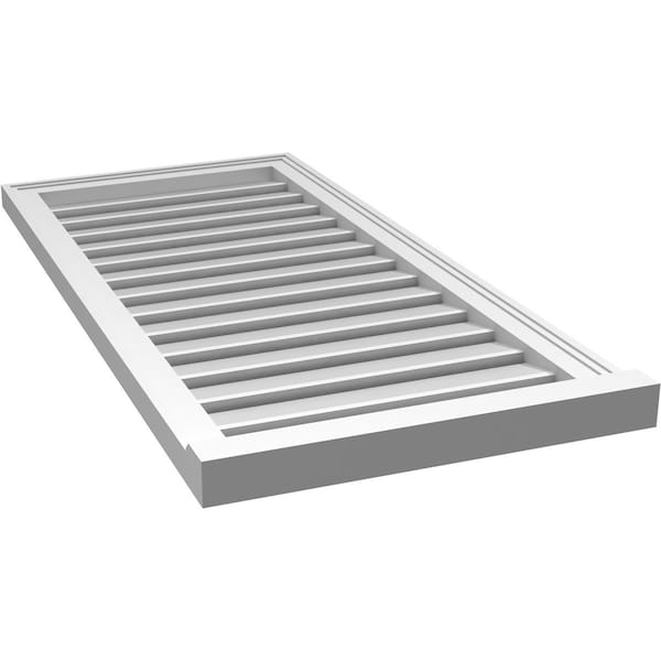 Ekena Millwork Vertical Surface Mount PVC Gable Vent: Functional, w/ 2"W x 2"P Brickmould Sill Frame, 20"W x 42"H - GVPVE20X4203SF