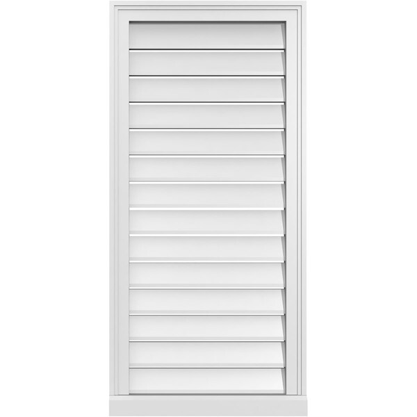 Ekena Millwork Vertical Surface Mount PVC Gable Vent: Functional, w/ 2"W x 2"P Brickmould Sill Frame, 20"W x 42"H - GVPVE20X4203SF