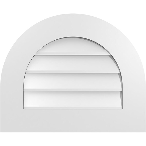 Ekena Millwork Round Top Surface Mount PVC Gable Vent: Non-Functional, w/ 3-1/2"W x 1"P Standard Frame, 22"W x 18"H - GVPRT22X1801SN