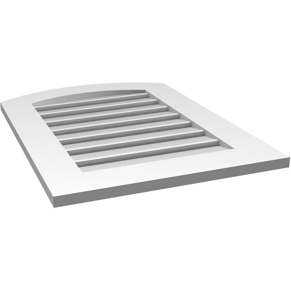 Ekena Millwork Arch Top Surface Mount PVC Gable Vent: Non-Functional, w/ 3-1/2"W x 1"P Standard Frame, 22"W x 28"H - GVPAR22X2801SN
