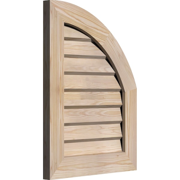 Ekena Millwork Quarter Round Top Right Non-Functional, Pine Gable Vent w/ Decorative Face Frame, 08"W x 12"H - GVWQR08X1202SDUPI