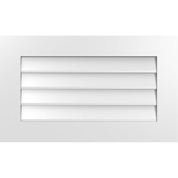 Ekena Millwork Vertical Surface Mount PVC Gable Vent: Non-Functional, w/ 3-1/2"W x 1"P Standard Frame, 30"W x 18"H - GVPVE30X1801SN