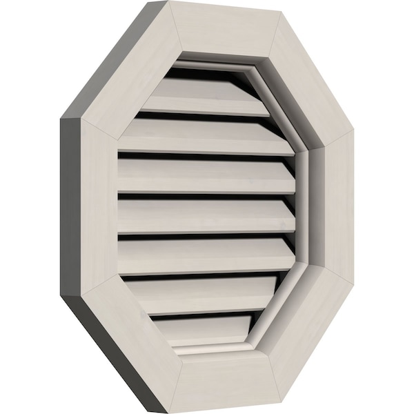 Ekena Millwork Octagonal Gable Vent, Functional, Western Red Cedar Gable Vent w/Brick Mould Face Frame, 12"W x 12"H - GVWOC12X1200SFPWR