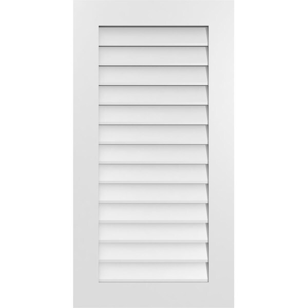 Ekena Millwork Vertical Surface Mount PVC Gable Vent: Non-Functional, w/ 3-1/2"W x 1"P Standard Frame, 22"W x 42"H - GVPVE22X4201SN
