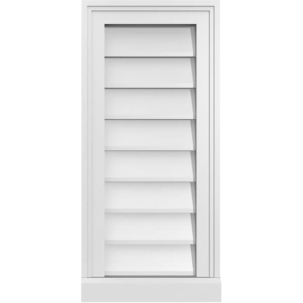 Ekena Millwork Vertical Surface Mount PVC Gable Vent w/ 2"W x 2"H , Brickmould Sill Frame, 12"W x 26"H - GVPVE12X2603SN