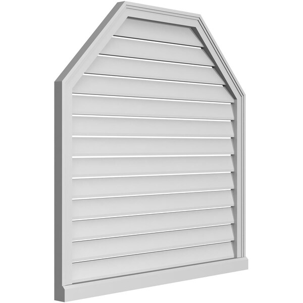 Ekena Millwork Octagonal Top Surface Mount PVC Gable Vent w/ 2"W x 2"P Brickmould Sill Frame, 40"W x 40"H - GVPOT40X4003SF