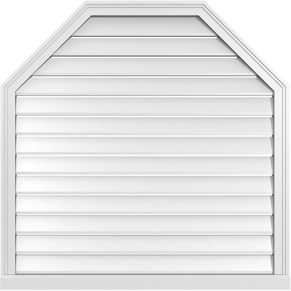 Ekena Millwork Octagonal Top Surface Mount PVC Gable Vent w/ 2"W x 2"P Brickmould Sill Frame, 40"W x 40"H - GVPOT40X4003SF