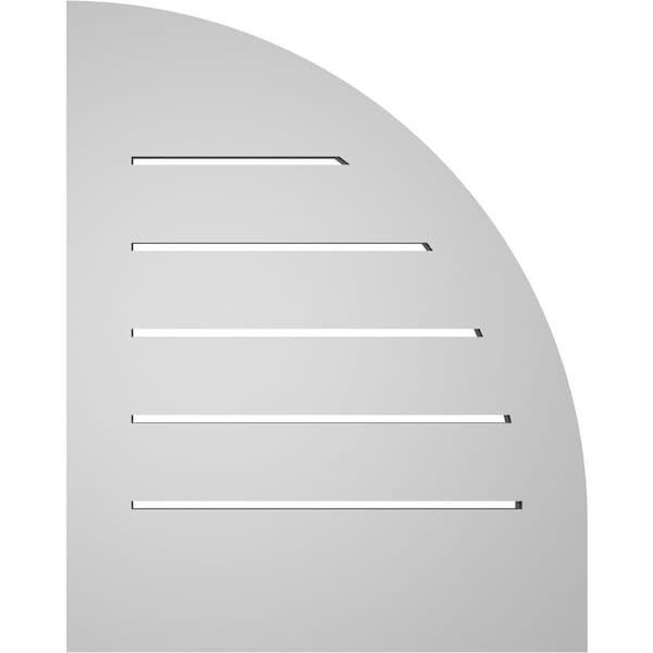Ekena Millwork Quarter Round Top Left Surface Mount PVC Gable Vent w/ 2"W x 2"P Brickmould Sill Frame, 16"W x 20"H - GVPQL16X2003SF