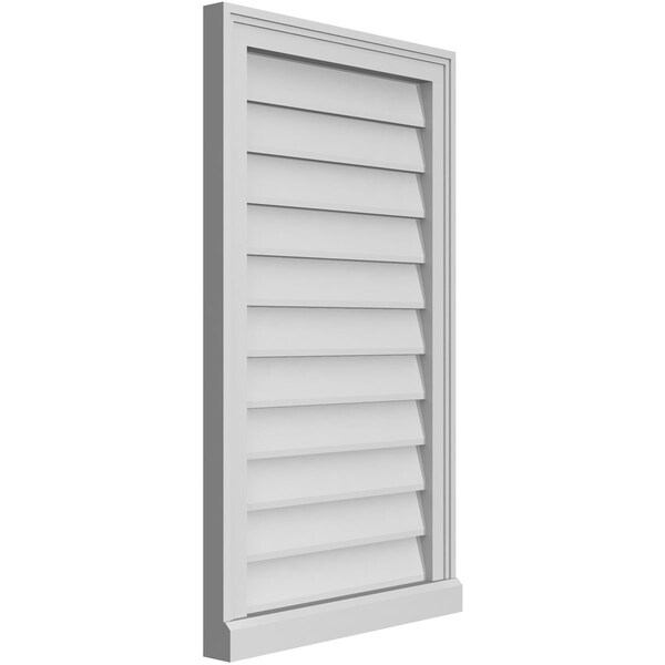 Ekena Millwork Vertical Surface Mount PVC Gable Vent w/ 2"W x 2"H , Brickmould Sill Frame, 20"W x 34"H - GVPVE20X3403SN