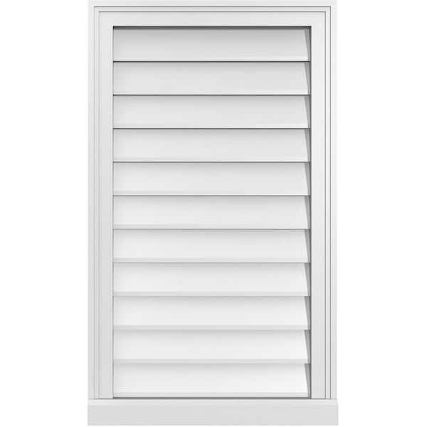 Ekena Millwork Vertical Surface Mount PVC Gable Vent w/ 2"W x 2"H , Brickmould Sill Frame, 20"W x 34"H - GVPVE20X3403SN
