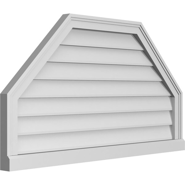 Ekena Millwork Octagonal Top Surface Mount PVC Gable Vent w/ 2"W x 2"P Brickmould Sill Frame, 40"W x 22"H - GVPOT40X2203SN
