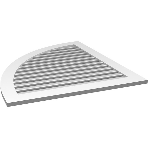 Ekena Millwork Quarter Round Top Left Surface Mount PVC Gable Vent w/ 3-1/2"W x 1"P Standard Frame, 38"W x 42"H - GVPQL38X4201SF