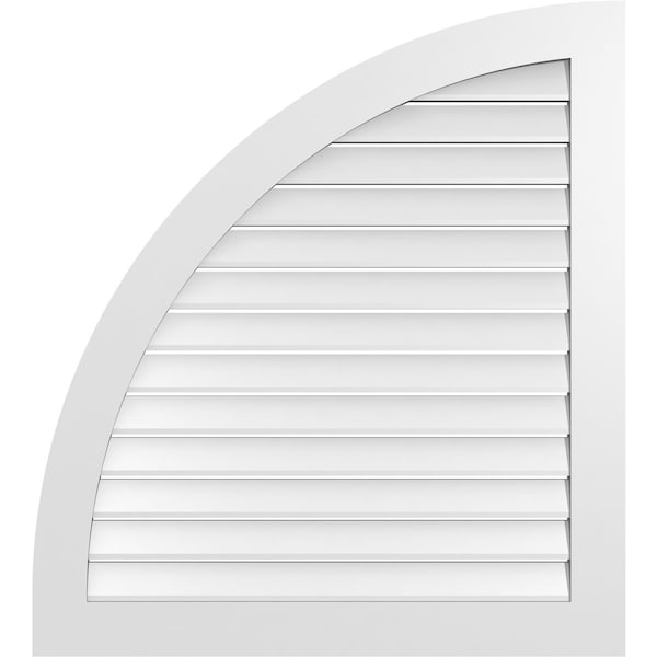Ekena Millwork Quarter Round Top Left Surface Mount PVC Gable Vent w/ 3-1/2"W x 1"P Standard Frame, 38"W x 42"H - GVPQL38X4201SF