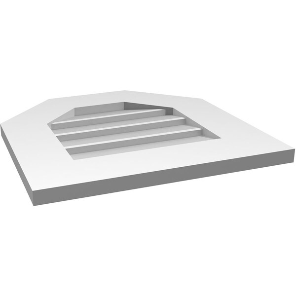 Ekena Millwork Octagonal Top Surface Mount PVC Gable Vent w/ 3-1/2"W x 1"P Standard Frame, 18"W x 18"H - GVPOT18X1801SN