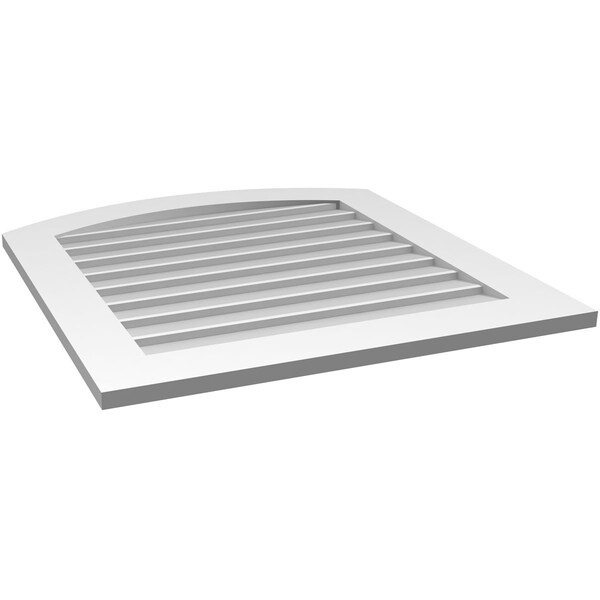 Ekena Millwork Arch Top Surface Mount PVC Gable Vent: Functional, w/ 3-1/2"W x 1"P Standard Frame, 30"W x 32"H - GVPAR30X3201SF