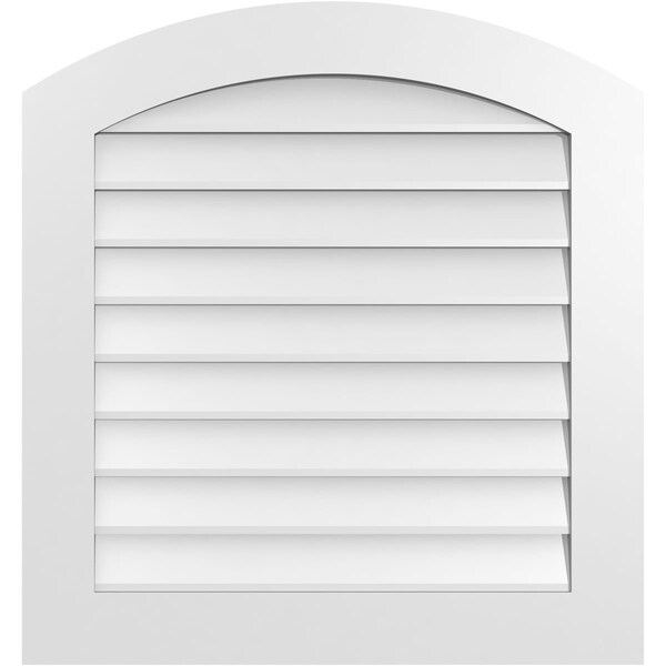 Ekena Millwork Arch Top Surface Mount PVC Gable Vent: Functional, w/ 3-1/2"W x 1"P Standard Frame, 30"W x 32"H - GVPAR30X3201SF