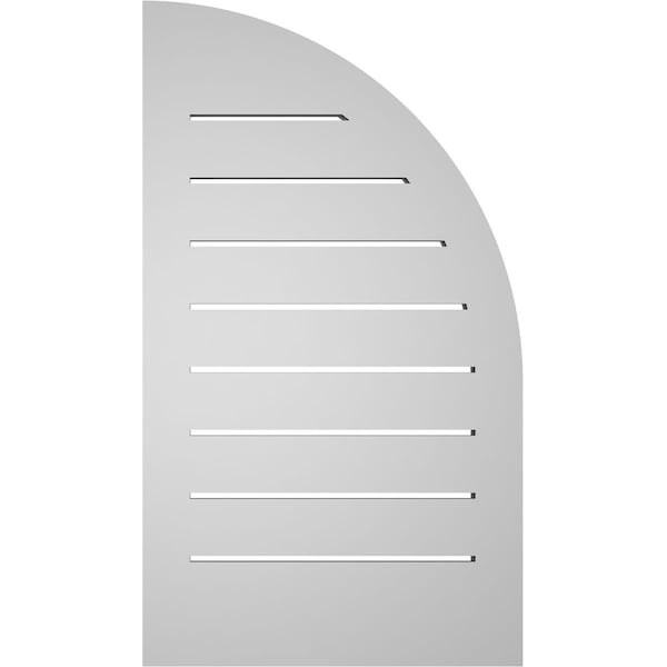 Ekena Millwork Quarter Round Top Left Surface Mount PVC Gable Vent w/ 2"W x 2"P Brickmould Sill Frame, 16"W x 28"H - GVPQL16X2803SF