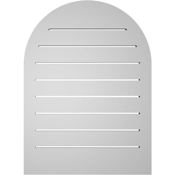 Ekena Millwork Round Top Surface Mount PVC Gable Vent: Functional, w/ 2"W x 2"P Brickmould Sill Frame, 22"W x 30"H - GVPRT22X3003SF