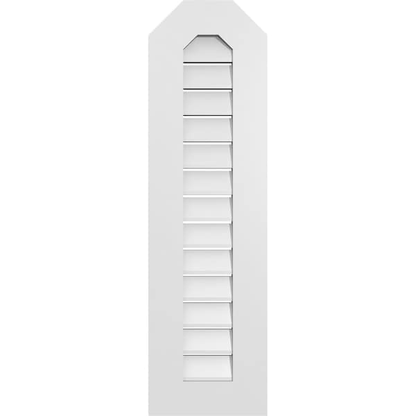 Ekena Millwork Octagonal Top Surface Mount PVC Gable Vent: Functional, w/ 3-1/2"W x 1"P Standard Frame, 12"W x 42"H - GVPOT12X4201SF