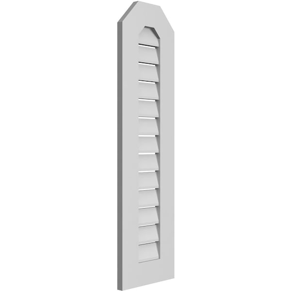 Ekena Millwork Octagonal Top Surface Mount PVC Gable Vent: Functional, w/ 3-1/2"W x 1"P Standard Frame, 12"W x 42"H - GVPOT12X4201SF