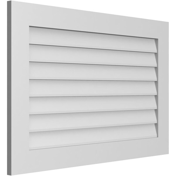Ekena Millwork Vertical Surface Mount PVC Gable Vent: Non-Functional, w/3-1/2"W x 1"H, Standard Frame, 40"W x 26"H - GVPVE40X2601SN