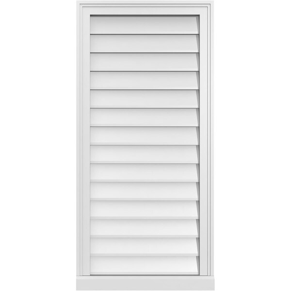 Ekena Millwork Vertical Surface Mount PVC Gable Vent w/ 2"W x 2"H , Brickmould Sill Frame, 20"W x 42"H - GVPVE20X4203SN