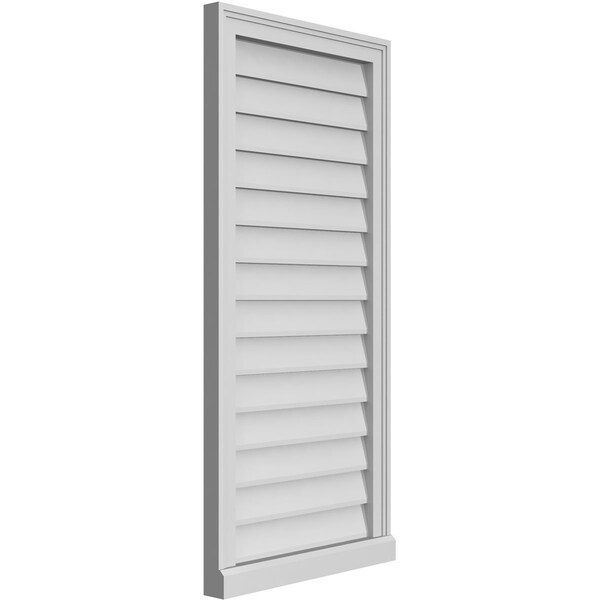Ekena Millwork Vertical Surface Mount PVC Gable Vent w/ 2"W x 2"H , Brickmould Sill Frame, 20"W x 42"H - GVPVE20X4203SN
