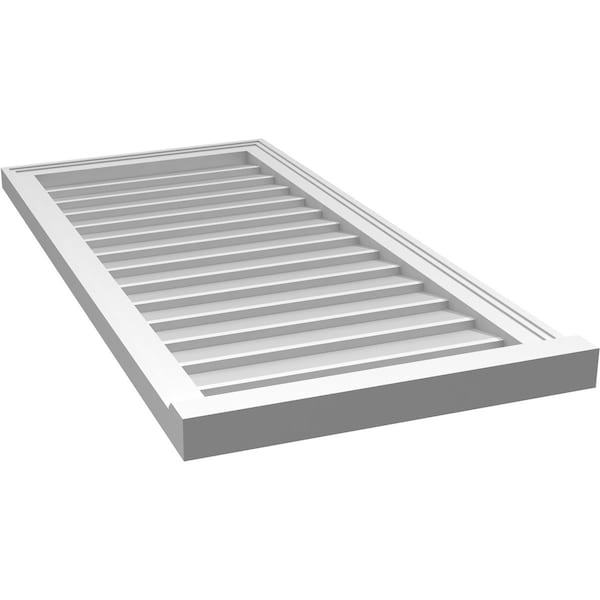 Ekena Millwork Vertical Surface Mount PVC Gable Vent w/ 2"W x 2"H , Brickmould Sill Frame, 20"W x 42"H - GVPVE20X4203SN