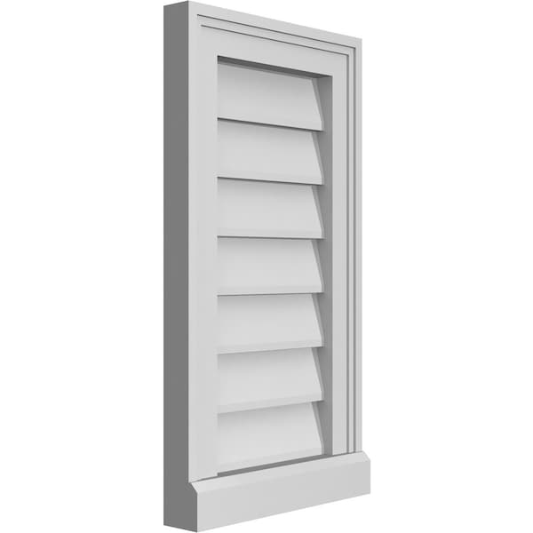 Ekena Millwork Vertical Surface Mount PVC Gable Vent w/ 2"W x 2"H , Brickmould Sill Frame, 12"W x 22"H - GVPVE12X2203SN