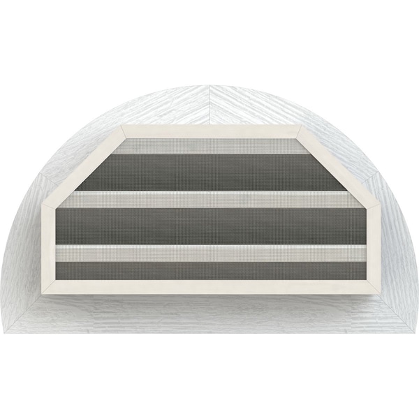 Ekena Millwork Half Round Gable Vent Functional, Western Red Cedar Gable Vent w/Brick Mould Face Frame, 24"W x 12"H - GVWHR24X1200RFPWR