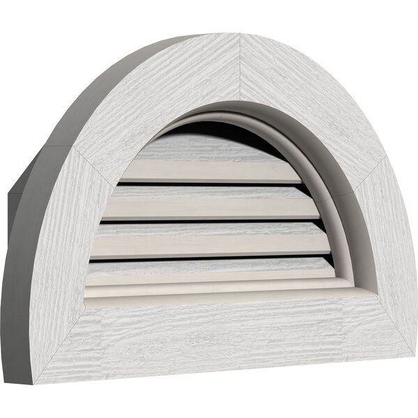 Ekena Millwork Half Round Gable Vent Functional, Western Red Cedar Gable Vent w/Brick Mould Face Frame, 24"W x 12"H - GVWHR24X1200RFPWR