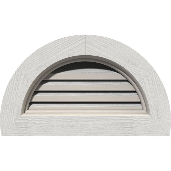 Ekena Millwork Half Round Gable Vent Functional, Western Red Cedar Gable Vent w/Brick Mould Face Frame, 24"W x 12"H - GVWHR24X1200RFPWR