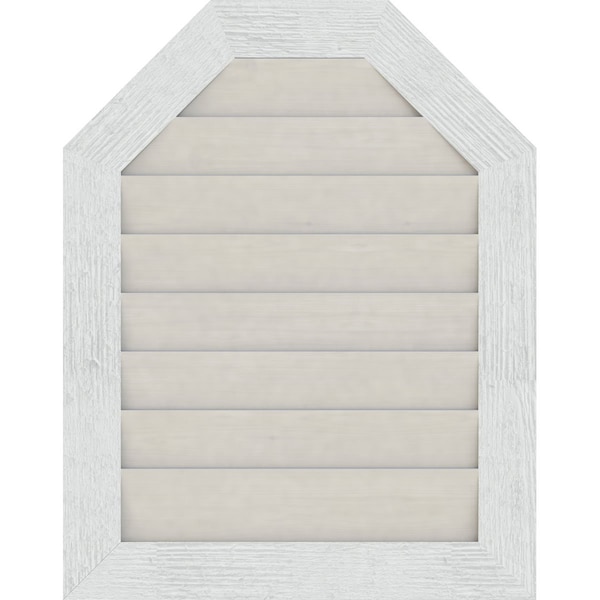 Ekena Millwork Octagonal Top Gable Vent Western Red Cedar Gable Vent w/Decorative Face Frame, 36"W x 12"H - GVWOT36X1202RDPWR