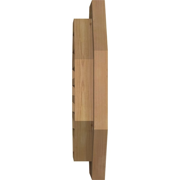 Ekena Millwork Octagonal Gable Vent Functional, Western Red Cedar Gable Vent w/ Brick Mould Face Frame, 32"W x 32"H - GVWOC32X3200SFUWR