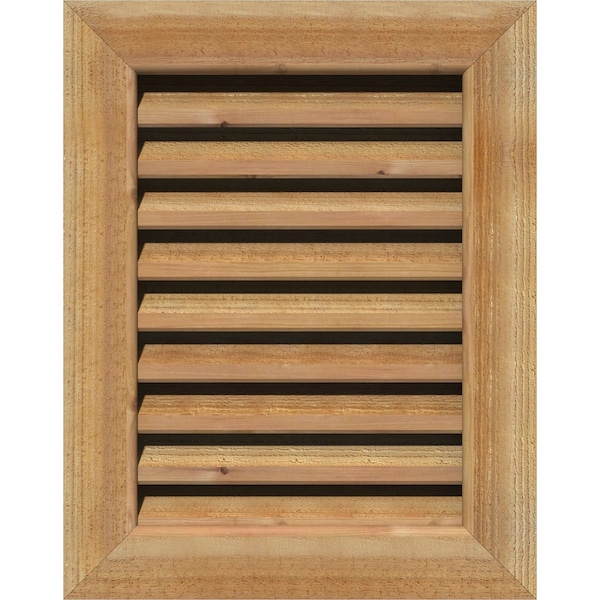 Ekena Millwork Vertical Gable Vent Functional, Western Red Cedar Gable Vent w/ 1" x 4" Flat Trim Frame, 32"W x 32"H - GVWVE32X3201RFUWR