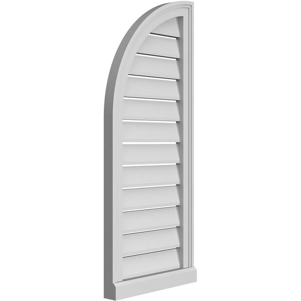Ekena Millwork Quarter Round Top Left Surface Mount PVC Gable Vent w/ 2"W x 2"P Brickmould Sill Frame, 16"W x 38"H - GVPQL16X3803SF