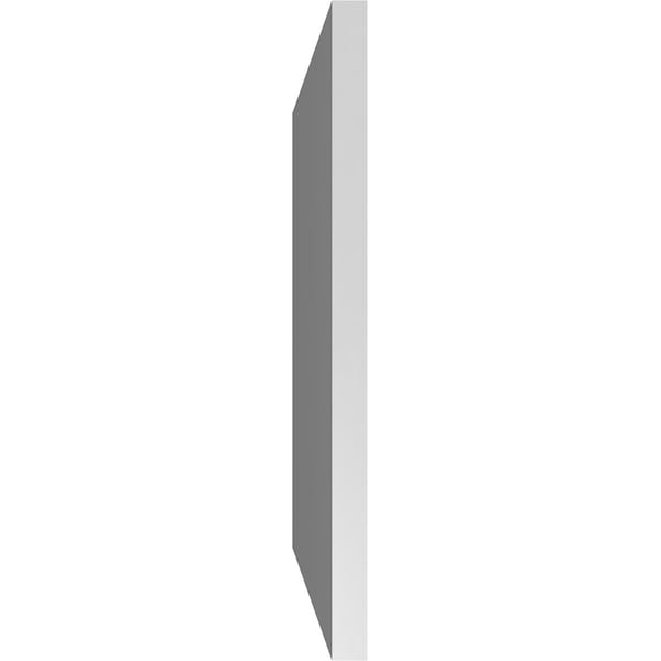 Ekena Millwork Vertical Surface Mount PVC Gable Vnt: Non-Functional, w/2"W x 1-1/2"H, Brickmould Frame, 26"W x 28"H - GVPVE26X2802SN