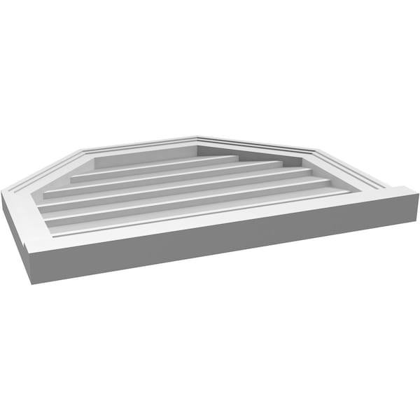 Ekena Millwork Octagonal Top Surface Mount PVC Gable Vent w/ 2"W x 2"P Brickmould Sill Frame, 26"W x 20"H - GVPOT26X2003SN
