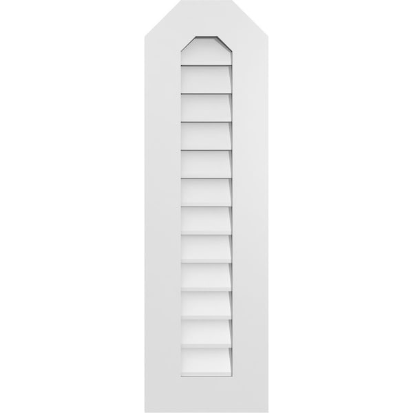 Ekena Millwork Octagonal Top Surface Mount PVC Gable Vent w/ 3-1/2"W x 1"P Standard Frame, 12"W x 40"H - GVPOT12X4001SN