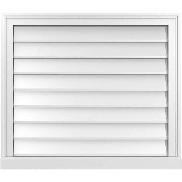 Ekena Millwork Vertical Surface Mount PVC Gable Vent w/ 2"W x 2"H , Brickmould Sill Frame, 30"W x 26"H - GVPVE30X2603SN