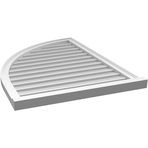 Ekena Millwork Quarter Round Top Left Surface Mount PVC Gable Vent w/ 2"W x 2"P Brickmould Sill Frame, 30"W x 40"H - GVPQL30X4003SN