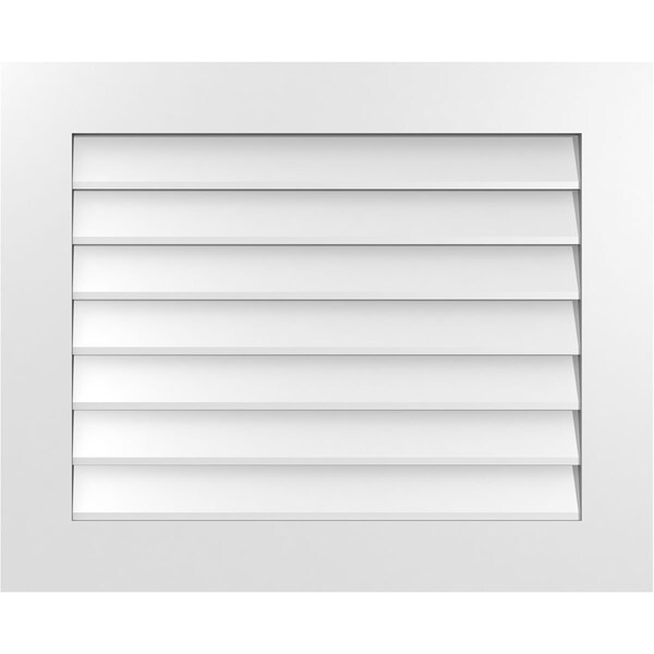 Ekena Millwork Vertical Surface Mount PVC Gable Vent: Non-Functional, w/3-1/2"W x 1"H, Standard Frame, 32"W x 26"H - GVPVE32X2601SN