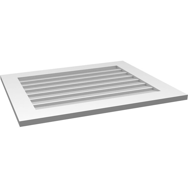 Ekena Millwork Vertical Surface Mount PVC Gable Vent: Non-Functional, w/3-1/2"W x 1"H, Standard Frame, 32"W x 26"H - GVPVE32X2601SN